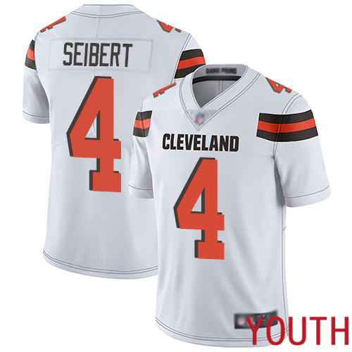 Cleveland Browns Austin Seibert Youth White Limited Jersey #4 NFL Football Road Vapor Untouchable